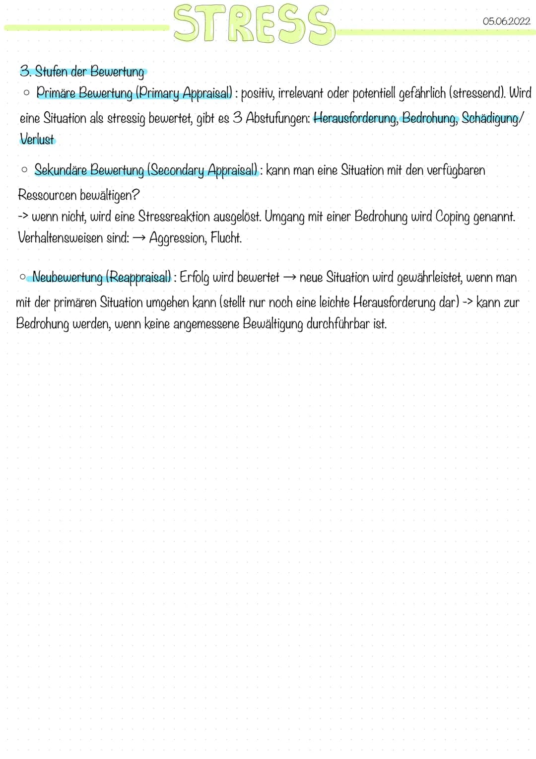 # STRESS
05.06.2022
Stress Modelle:
→ Biologisches Modell (Stress als Reaktion)
→ Psychologisches Modell (Stress als Interaktion)
Biomed