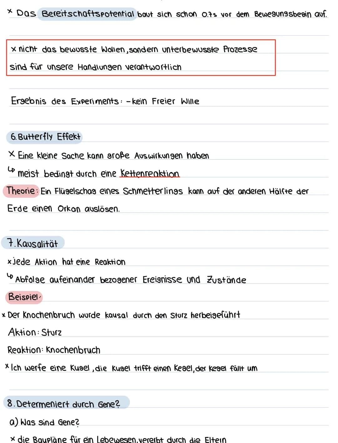 Ethikarbeit 18.03.22
* Willensfreiheit/Handlungsfreiheit (erklären + erkennen)
* Determenismus / Indeterminismus (früher Gott, heute Natur)