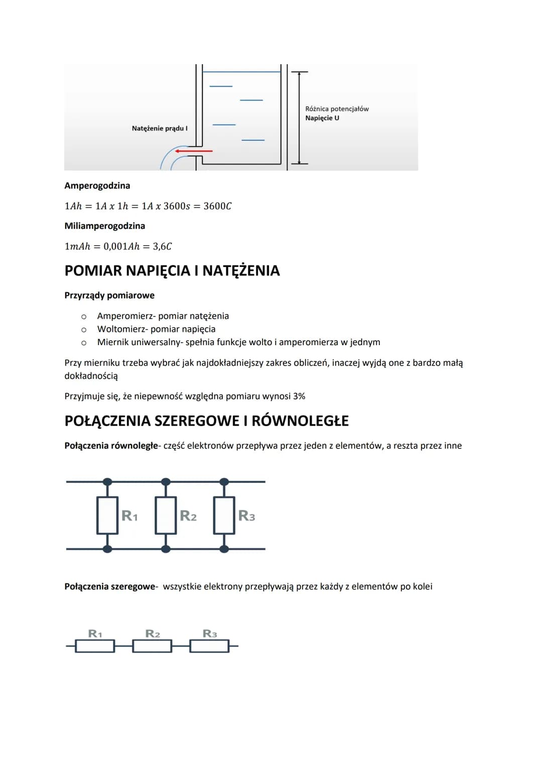 # OBWODY ELEKTRYCZNE
Prąd elektryczny- uporządkowane przepływy ładunków (metale- przepływ elektronów, roztwory-
przepływ jonów, gazy- przep
