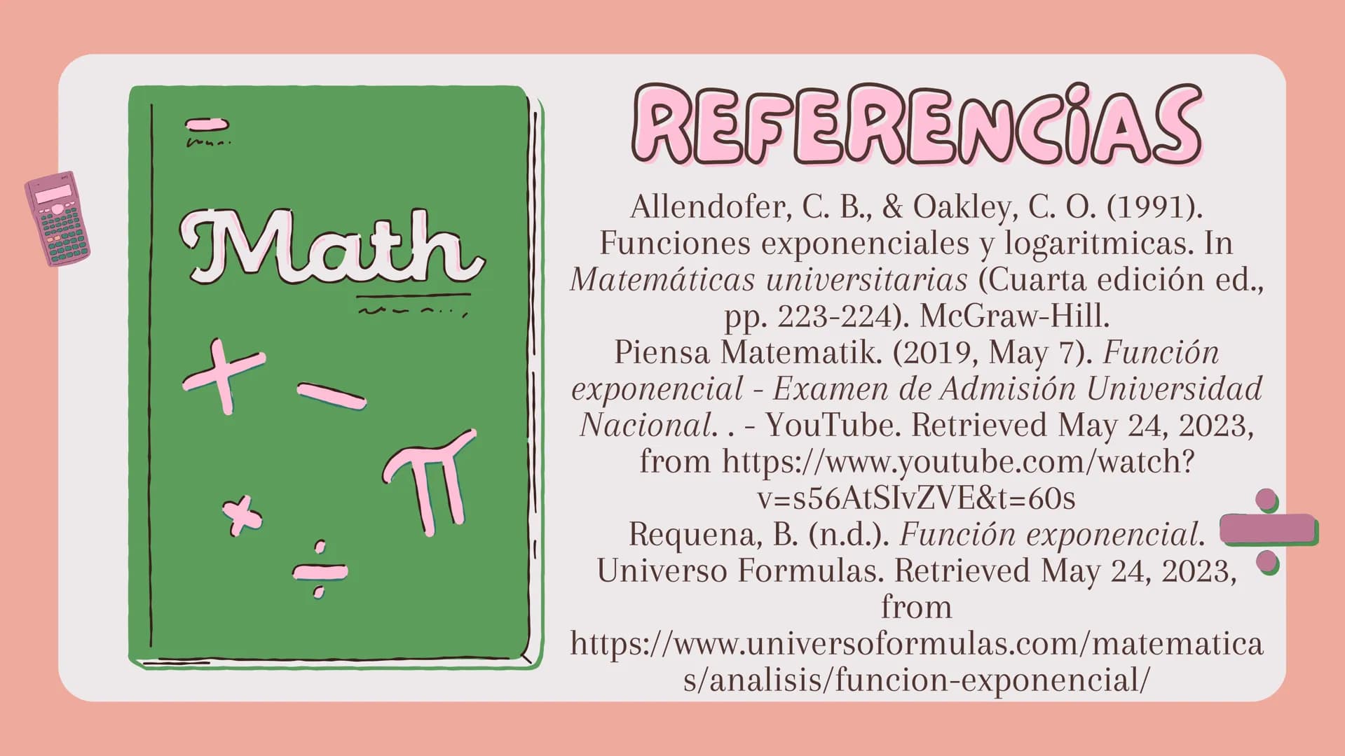 FUNCIONES
EXPONENCIALES FORMA
Una función exponencial es
una función de la forma
$f(x)= a^x$, con a>0 y x en los
reales.
(Allendofer & Oak