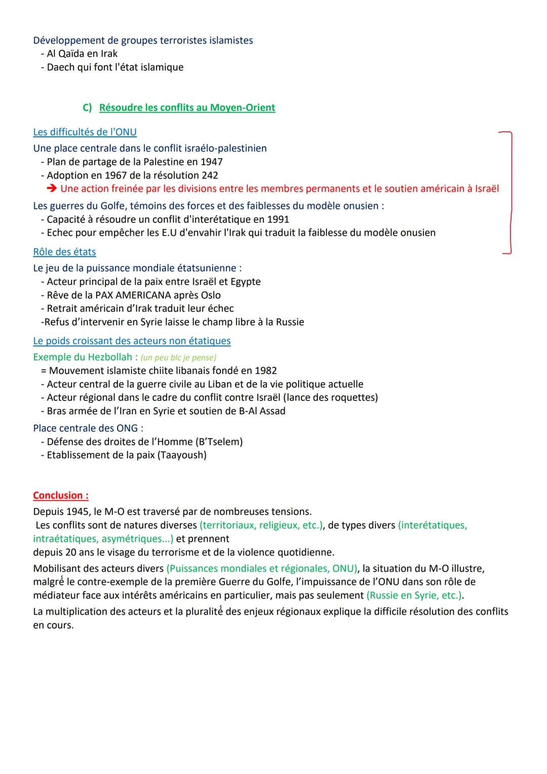 # Chap conclusif : Le Moyen Orient, conflits régionaux et tentatives de paix
Introduction:
Moyen Orient = Ensemble des pays de l'Asie de l'