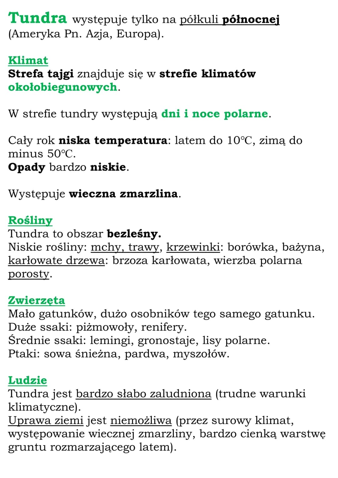 # Krajobrazy tajgi i tundry
Tajga występuje tylko na półkuli północnej (Ameryka
Pn. Azja, Europa).
## Klimat
Strefa tajgi znajduje się w s