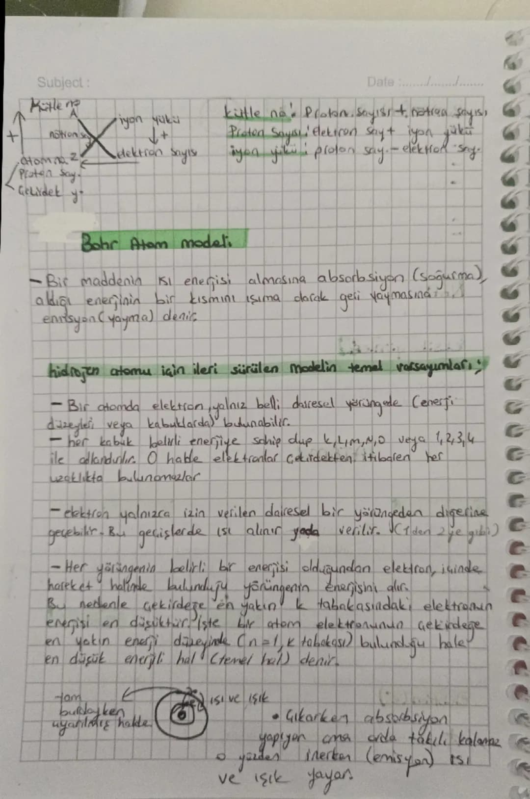 Subject:
Atom teorileri ve atomun yapısı
Teoringislemler ve deneyler sonucunda elde edilen
kanıtlara dayalı obrak, bir day ya da dguyu açı