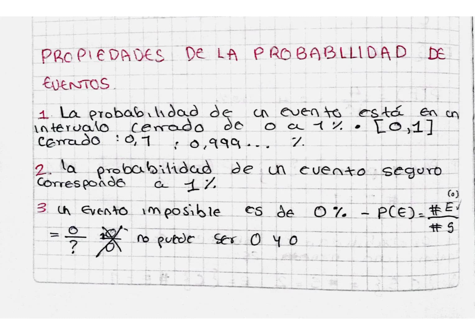 Cakulb de probabilidades.
En on experimento aleatorio la probabilidad
de que on Evento E ocurra ES.
$P(E) = \frac{#E}{\#s}$
donde #E es l