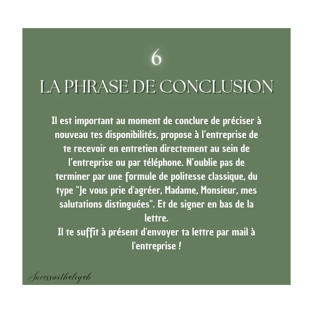 Comment faire une
LETTRE DE
MOTIVATION
3ème
Successwithaliyah Une lettre de motivation
c'est quoi ?
Une lettre de motivation est
un courri