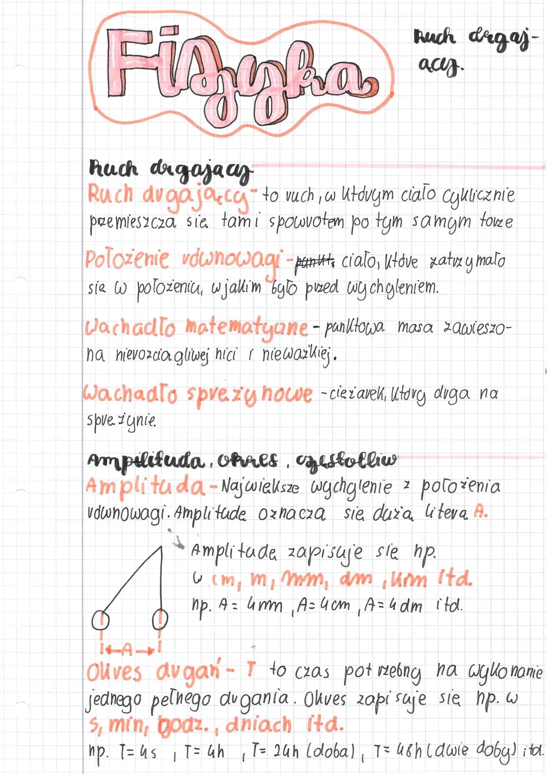 # Figghe
Ruch drgajacy
Ruch drgaj-
Ruch dugajacy to vuch, w utduym ciało cyklicznie
premieszcza się tami spowvotem po tym samym torze
Poło
