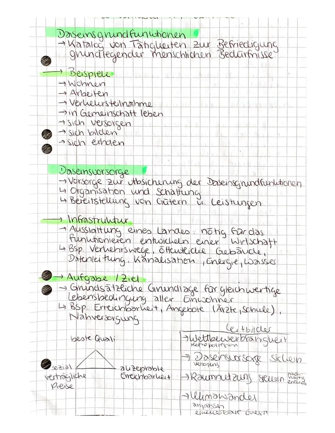 Daseinsgrund fun wtionen
→Katalog von Tätigkeiten zur Befriedigung
grundlegender menschlichen Bedürfnisse
→Beispiele
→Wohnen
→ Arbeiten
→Ver