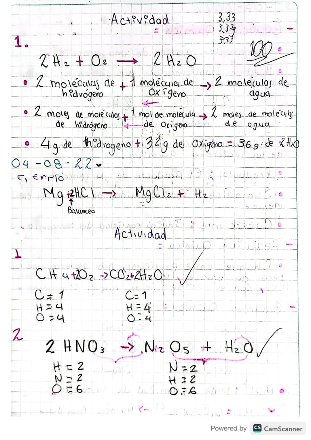 02-08-2022
bobivityA
- Ecuacion Química =
• Representación gráfica de una reacción.
• Muestran transformaciones que sufren las sustan-
cia