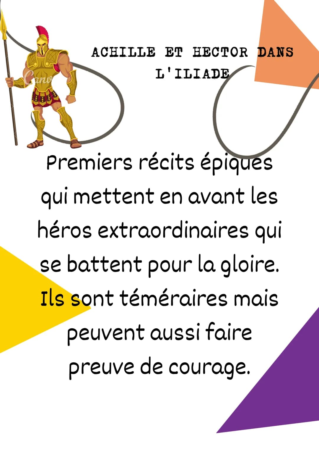 FRANÇAIS
LE RÉCIT ÉPIQUE
Un récit épique célèbre les exploits
des héros. Les actions des
personnages sont alors amplifiées et
leur supério