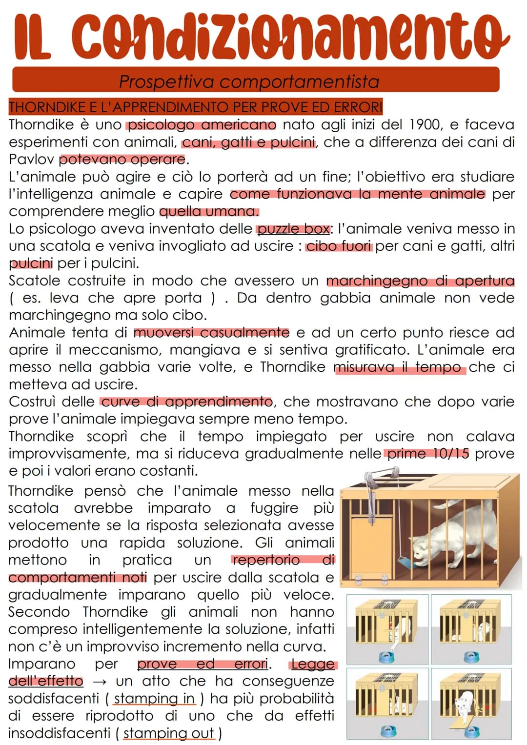 # L'apprendimento
L'apprendimento è il processo con cui un organismo vivente è
modificato più o meno definitivamente da ciò che fa e da
que
