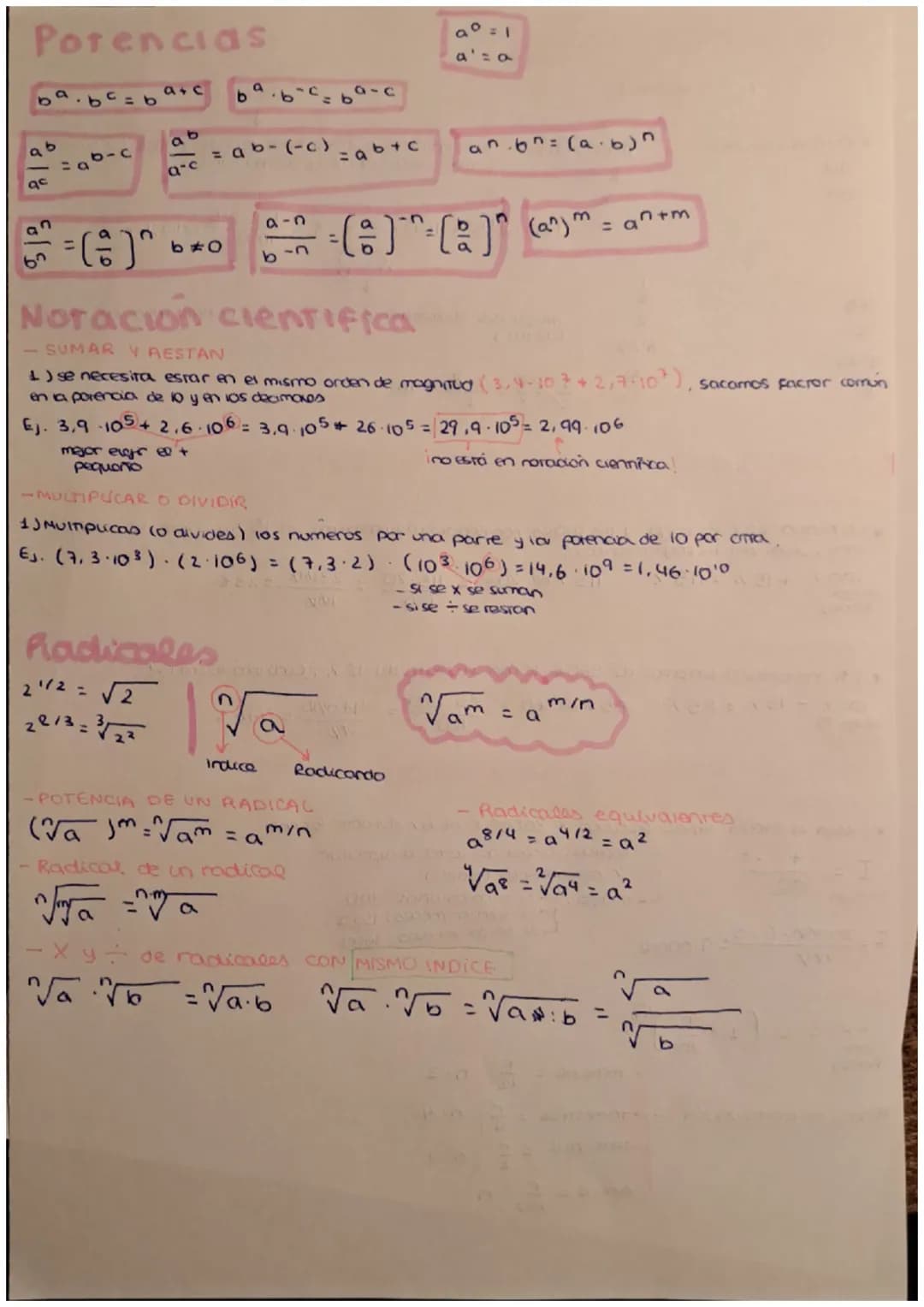 # Porencias
$a^0 = 1$
$a^1 = a$
$b^a \cdot b^c = b^{a+c}$
$b^a \div b^c = b^{a-c}$
$\frac{a^b}{a^c} = a^{b-c}$
$\frac{a^b}{a^{-c}} = a^