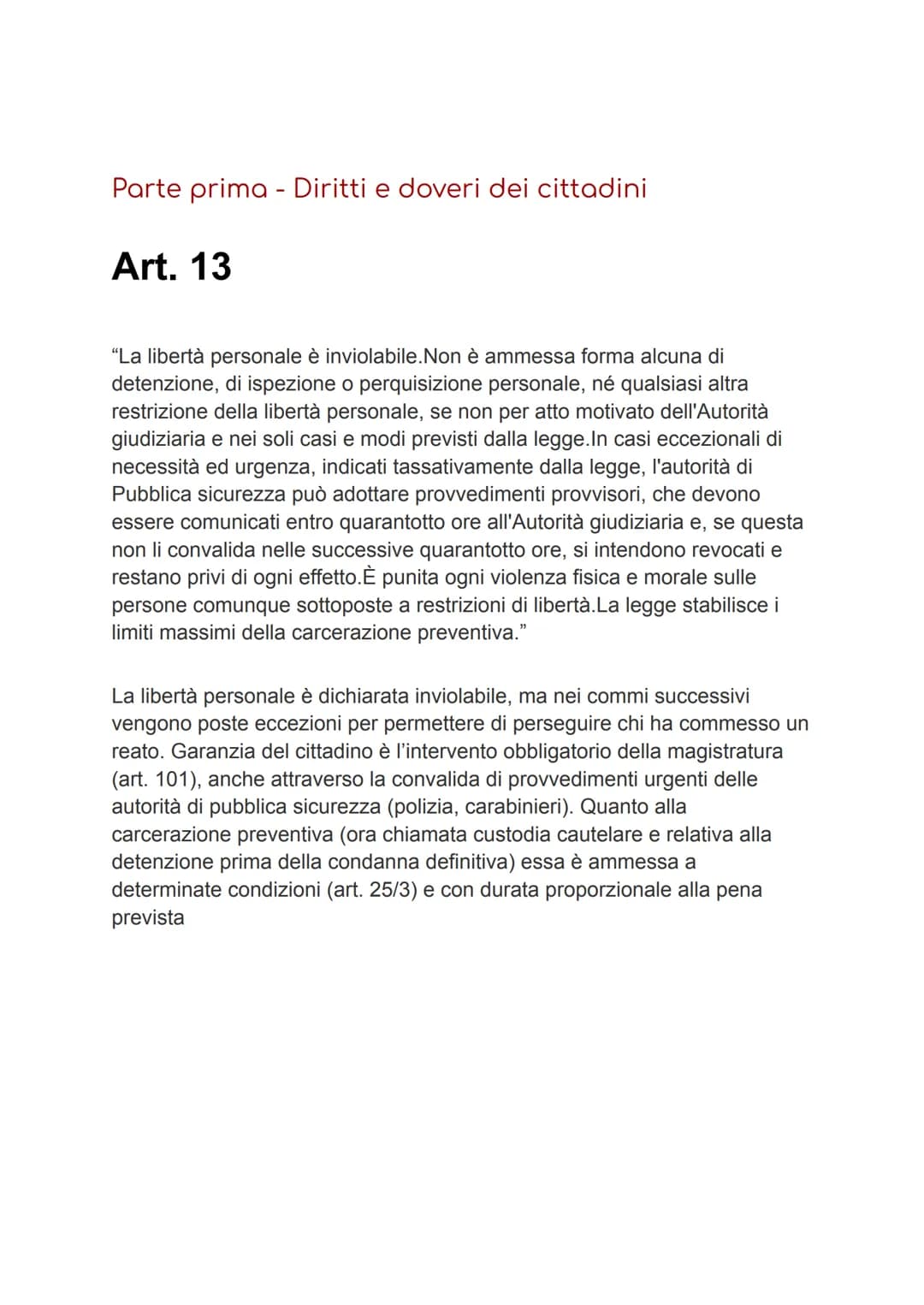 # La costituzione
Principi fondamentali
Art. 1
"L'Italia è una Repubblica democratica, fondata sul lavoro. La sovranità
appartiene al popolo