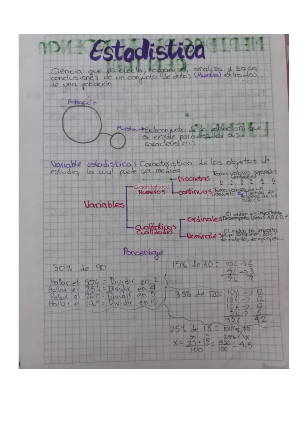 # Estadistica
Ciencia que recolecta, organiza, analiza y saca
conclusiones de un conjunto de datos (Muestra) extraidos,
de una población
P