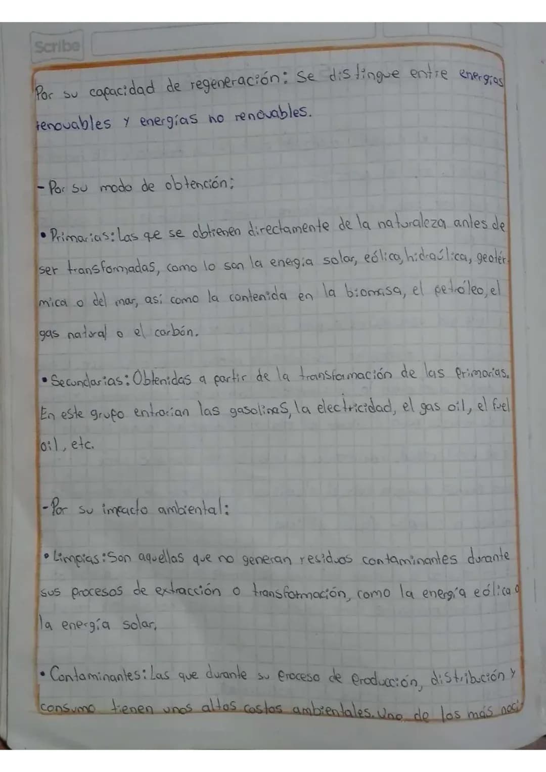 Scribe
15 09 22
FUENTES DE ENERGÍA
ACTIVIDAD #1
1. Clasifico las siguientes fuentes de energía en reno-
vables o no renovables:
- Energía