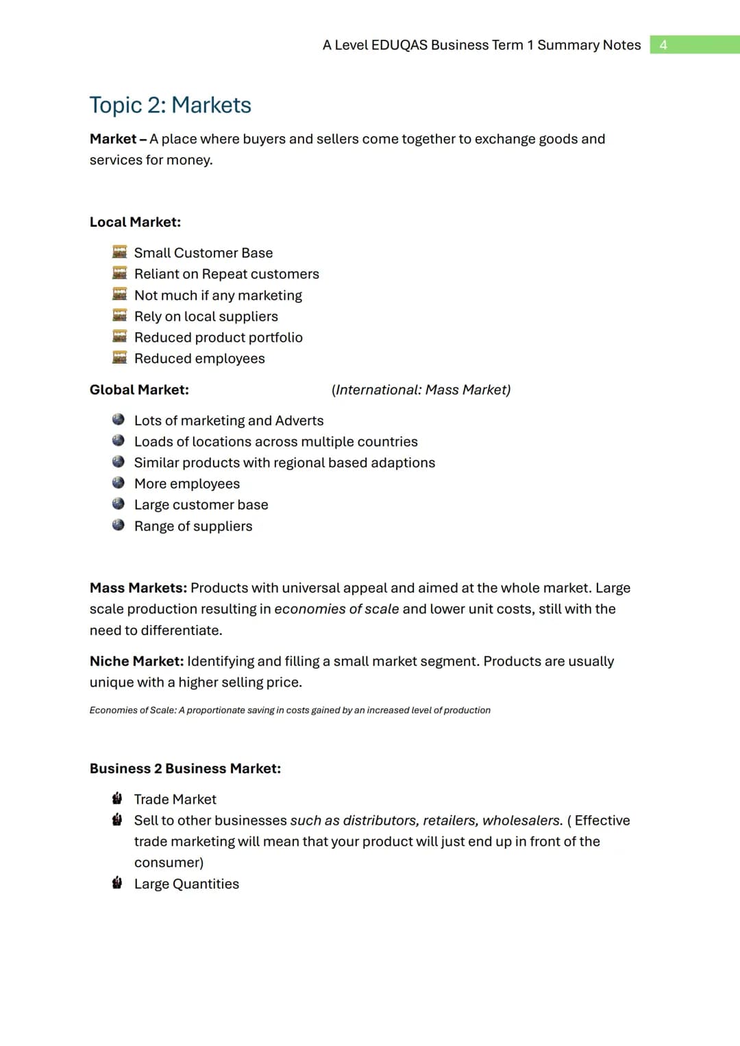 A Level EDUQAS Business Term 1 Summary Notes 1
Eduqas
A Level
Business Studies
Term 1
Summary Notes
Contents:
- Topic 1: Enterprise
- Topic