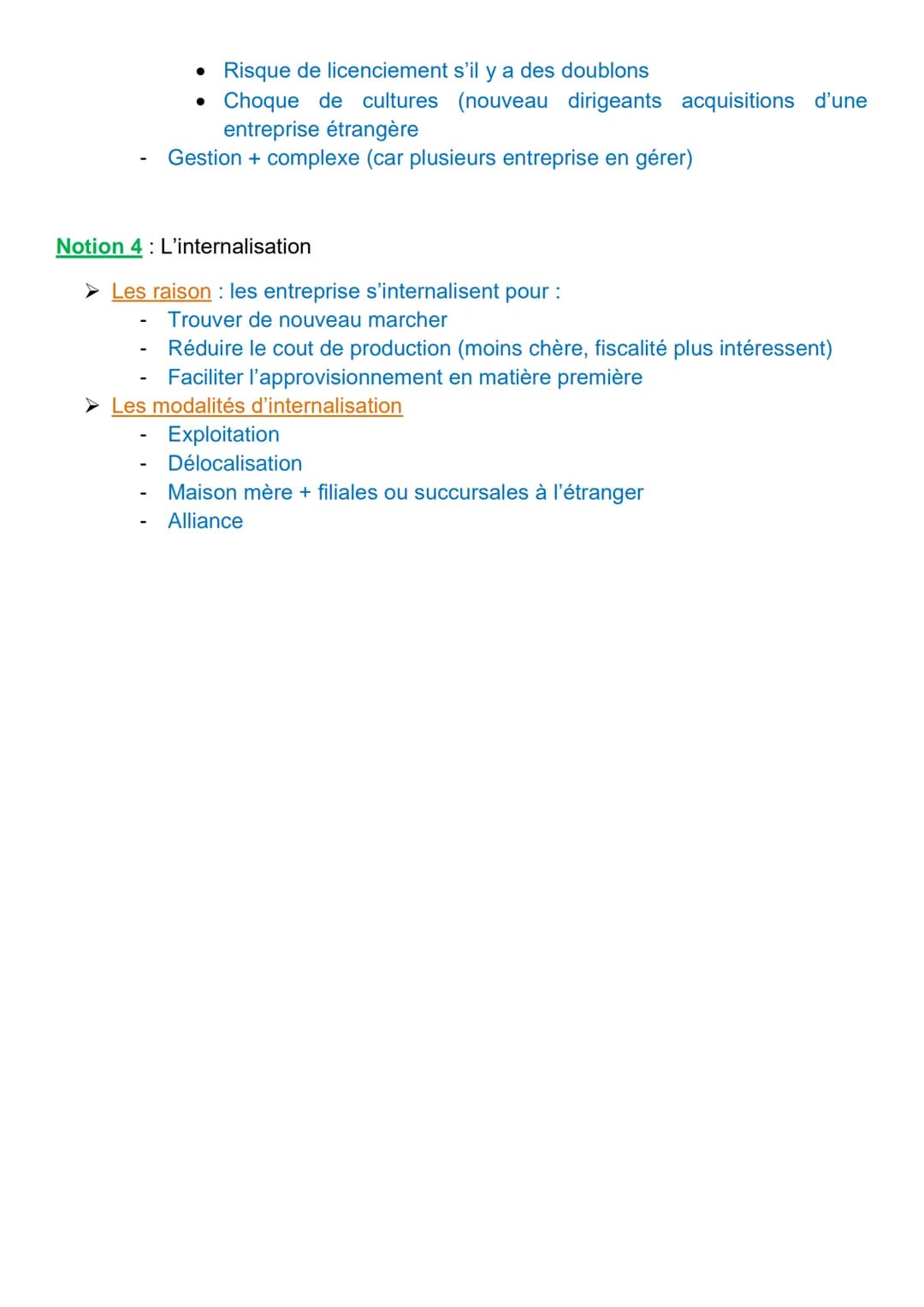 # Chapitre 11 : Les modes de croisement
/ de dévelopement de l'entreprise
Notion 1: Comparaison croissante interne / externe
➤ Croissance