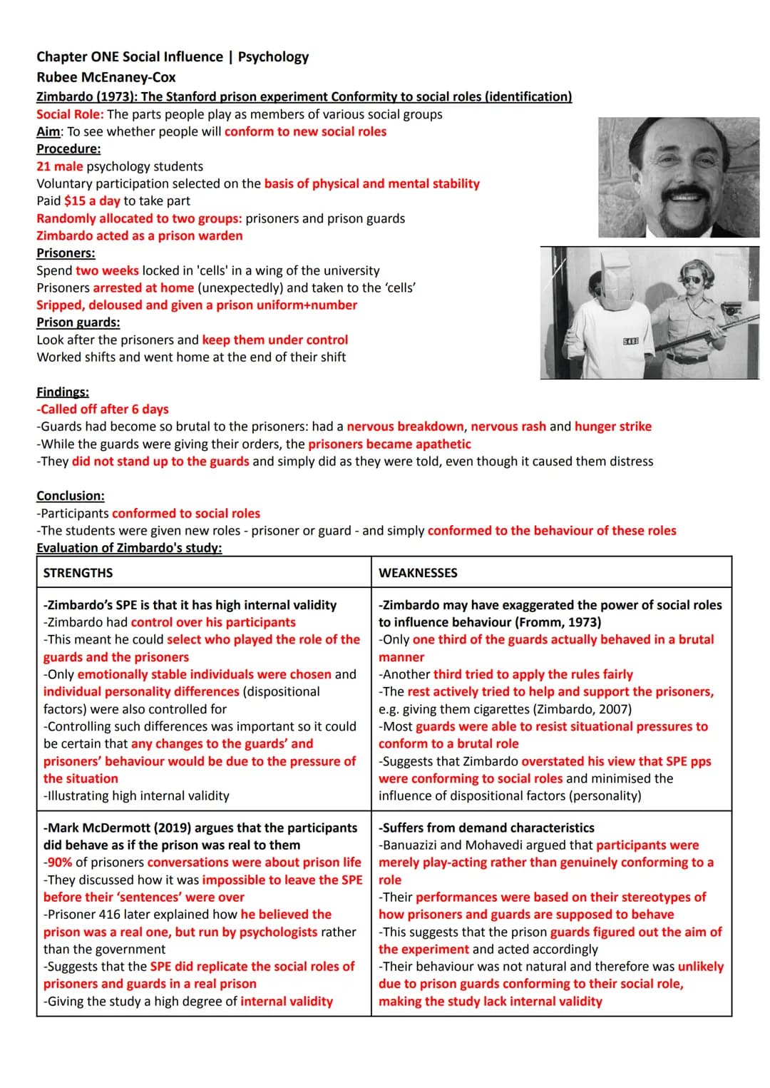 Chapter ONE Social Influence | Psychology
Rubee McEnaney-Cox
Social influence:
A change in a person's behaviour or opinions as a result of
