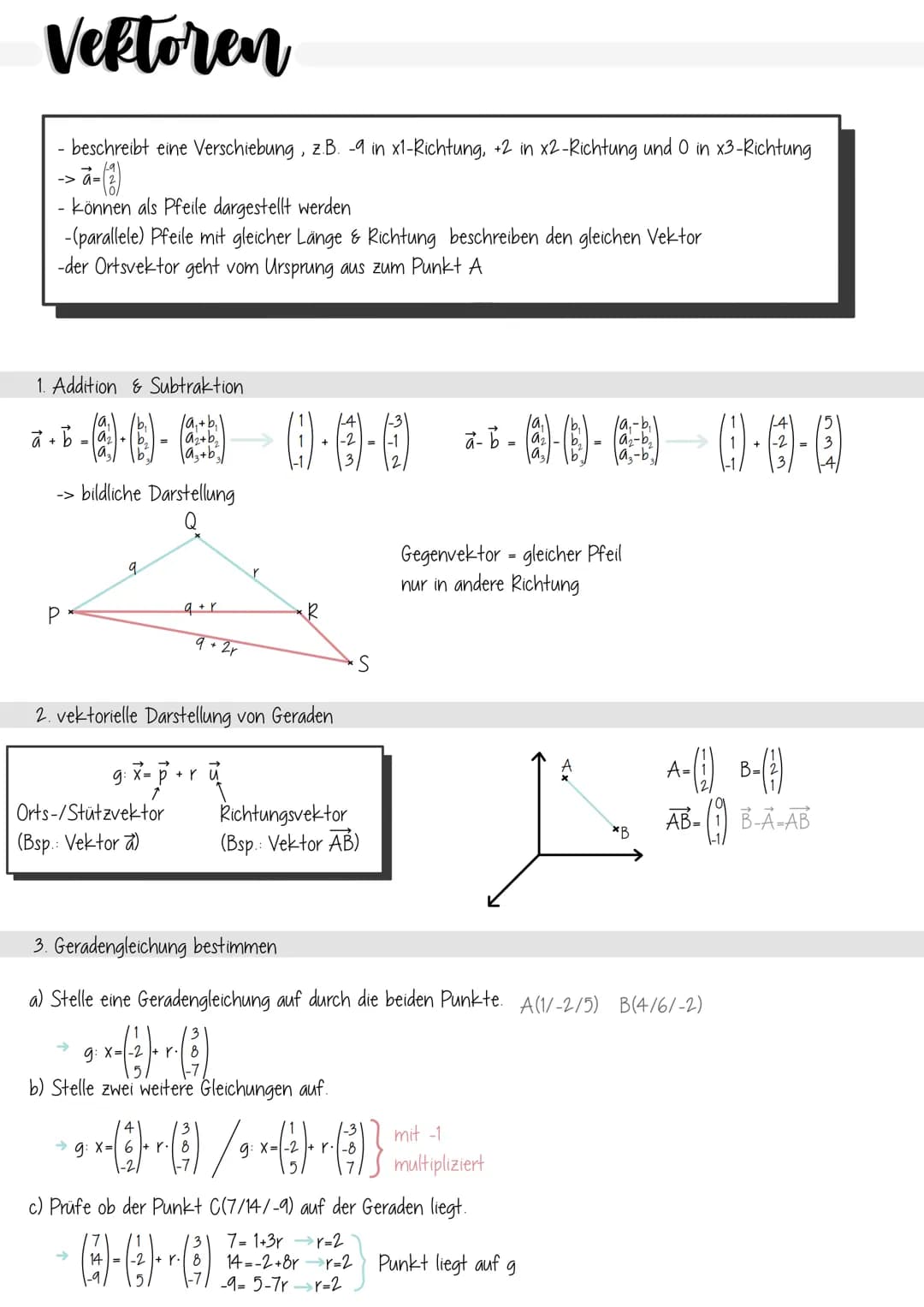 # Vektoren
- beschreibt eine Verschiebung, z.B. -9 in x1-Richtung, +2 in x2-Richtung und 0 in x3-Richtung
-> $\vec{a}=\binom{-9}{2}\$
- kön