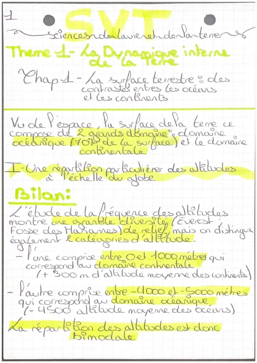 ㅗ
sciencesdenlavierendenlanterres
Theme 1- La Dynamique interne
Chap 1-ha surface terrestre : des
contrastes entres les océans
et les contin