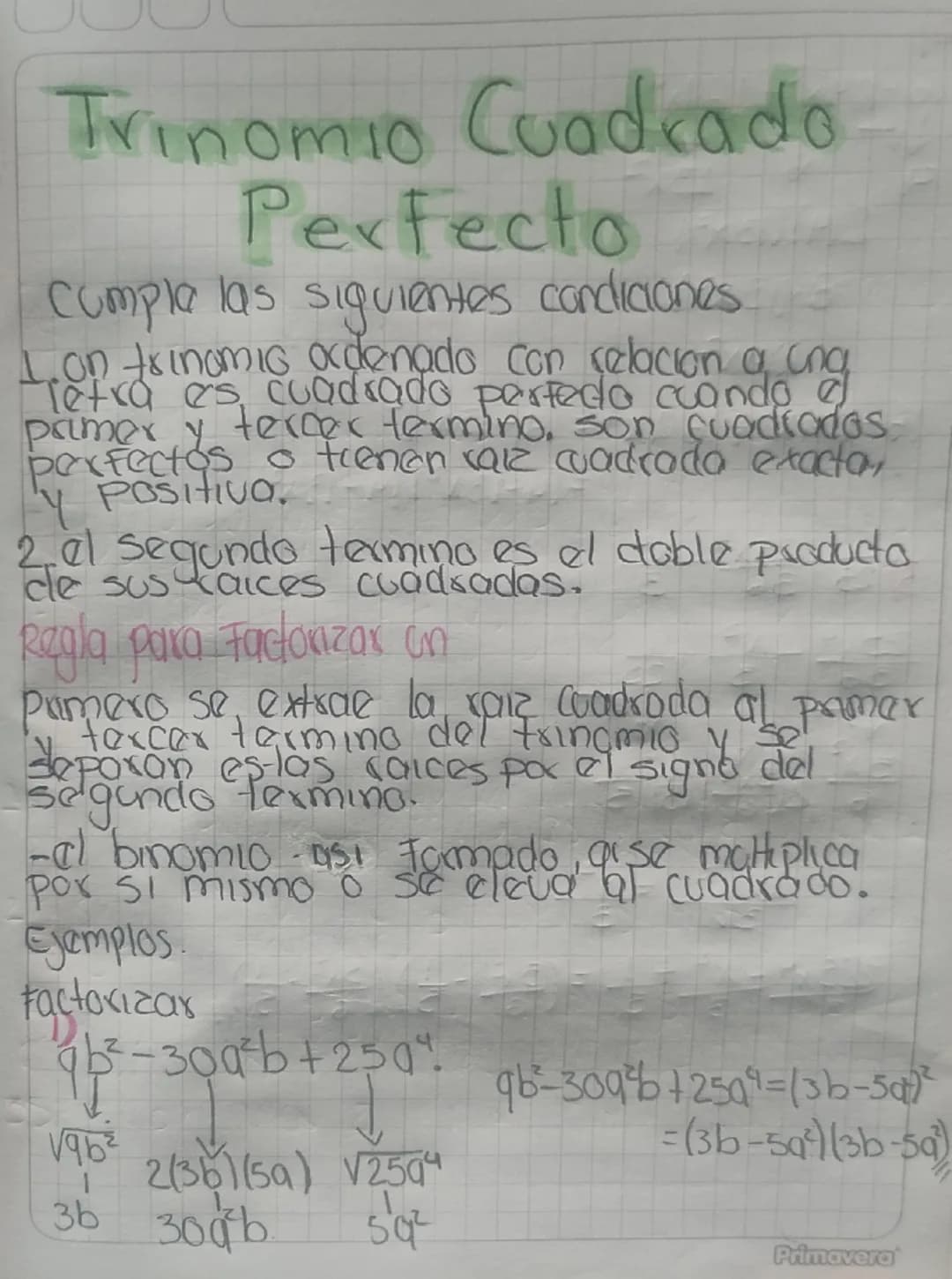 Trinomio Cuadrado
Perfecto
Cumpla las siguientes condiciones.
1.on trinomic ordenado con relacion a ung
Tetra es cuadrado perfecto cuando el