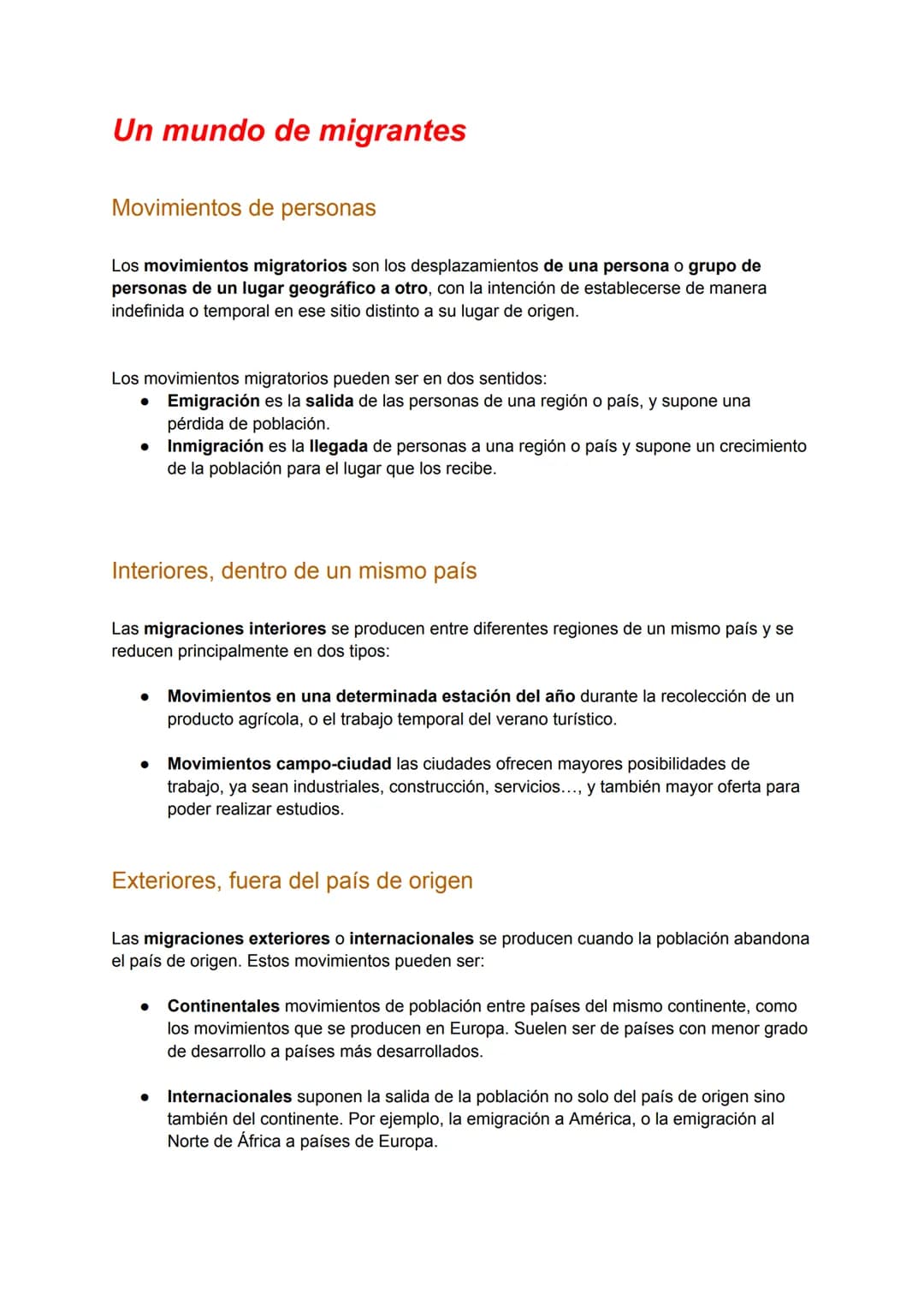 # Un mundo de migrantes
Movimientos de personas
Los movimientos migratorios son los desplazamientos de una persona o grupo de
personas de