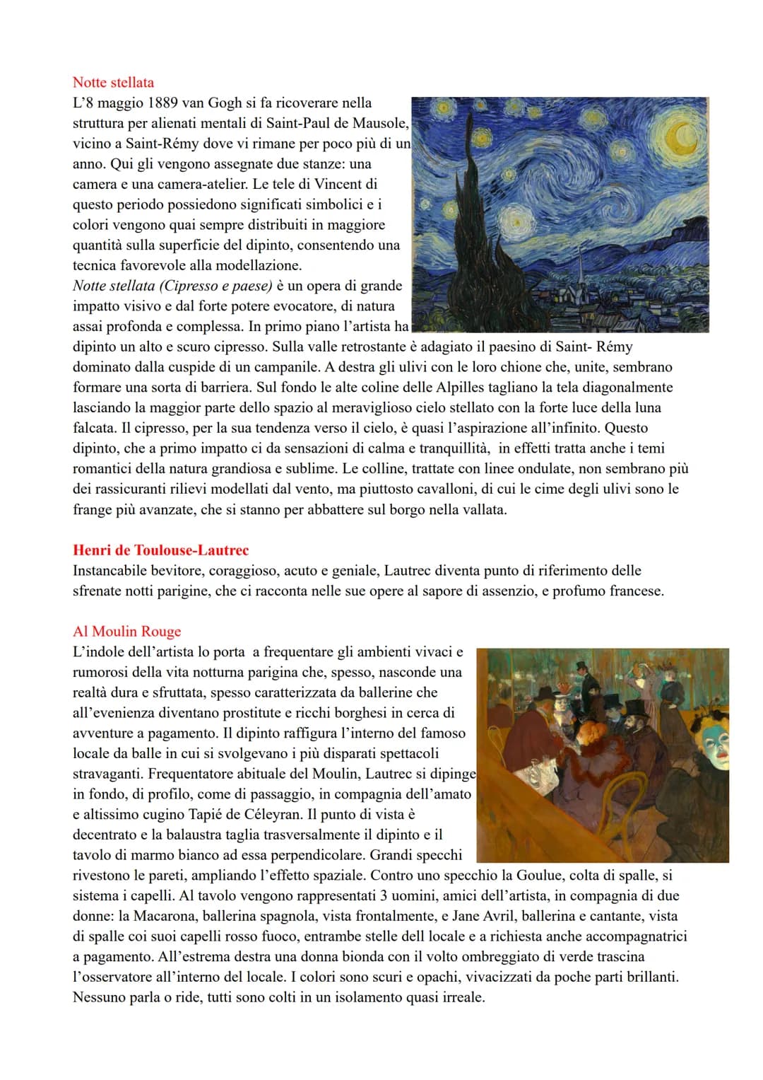 # POST-IMPRESSIONISMO
Dopo l'impressionismo occorreva un processo di ricerca quasi infinito che divenne sempre più
personale. Caratteristic