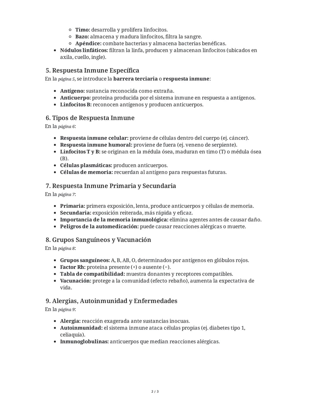 Las Defensas del Organismo Humano
1. Tipos de Defensas
Según la página 1, las defensas del organismo humano se dividen en dos grandes grupos