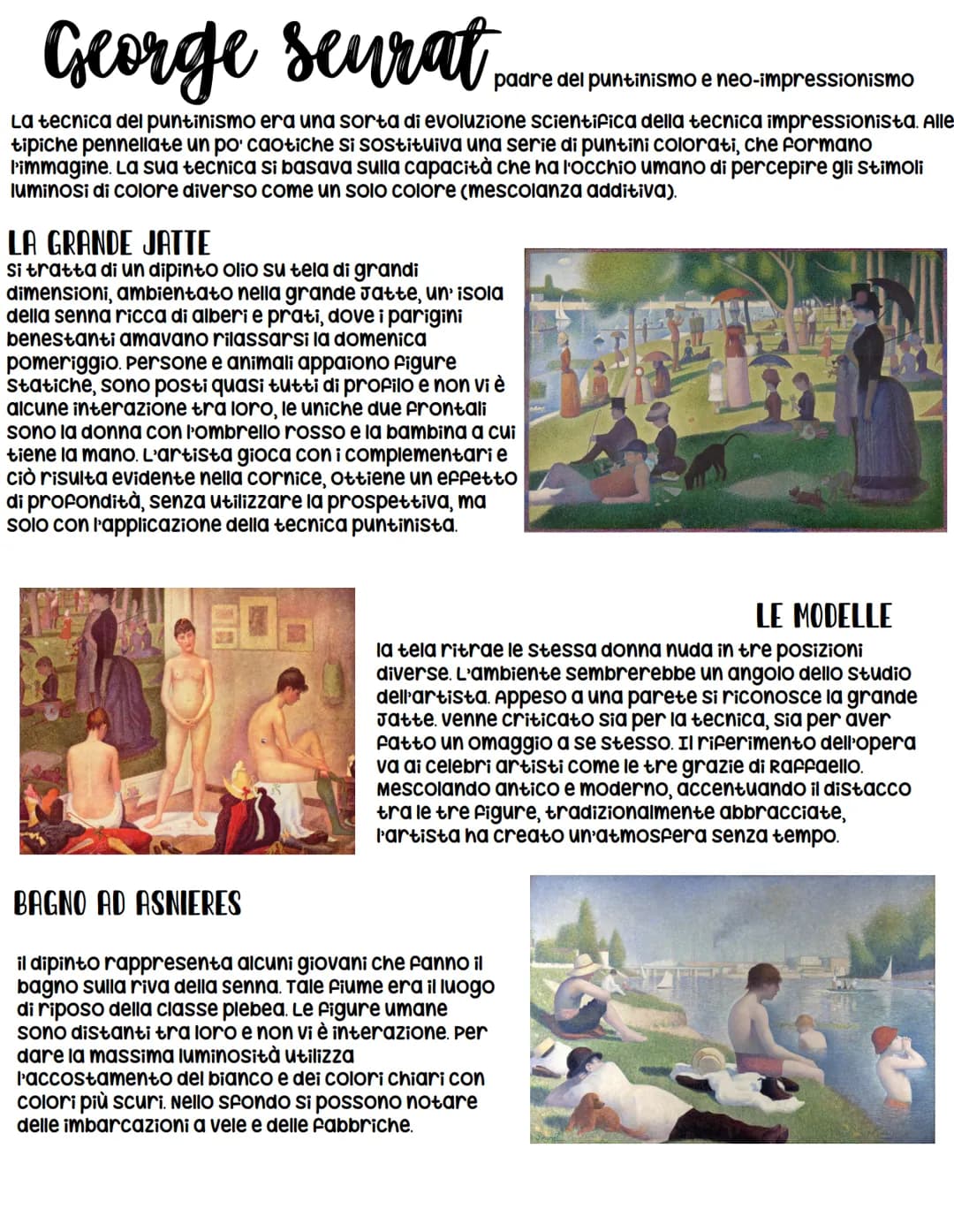 # Post impressionismo
se l'impressionismo era stato la tendenza a rappresentare non un soggetto in particolare,
ma ciò che si presentava ag