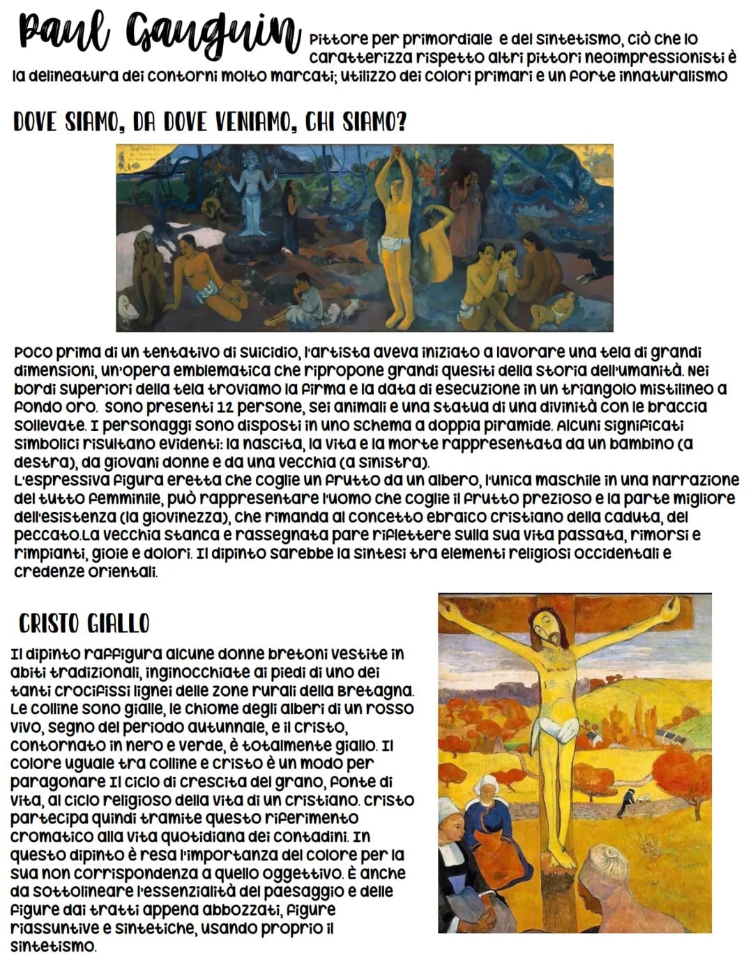 # Post impressionismo
se l'impressionismo era stato la tendenza a rappresentare non un soggetto in particolare,
ma ciò che si presentava ag