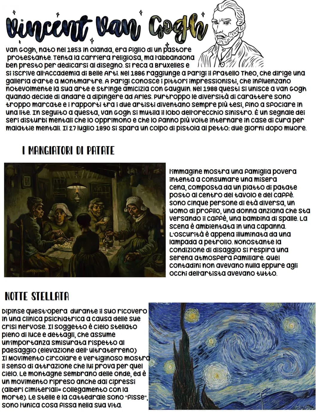 # Post impressionismo
se l'impressionismo era stato la tendenza a rappresentare non un soggetto in particolare,
ma ciò che si presentava ag