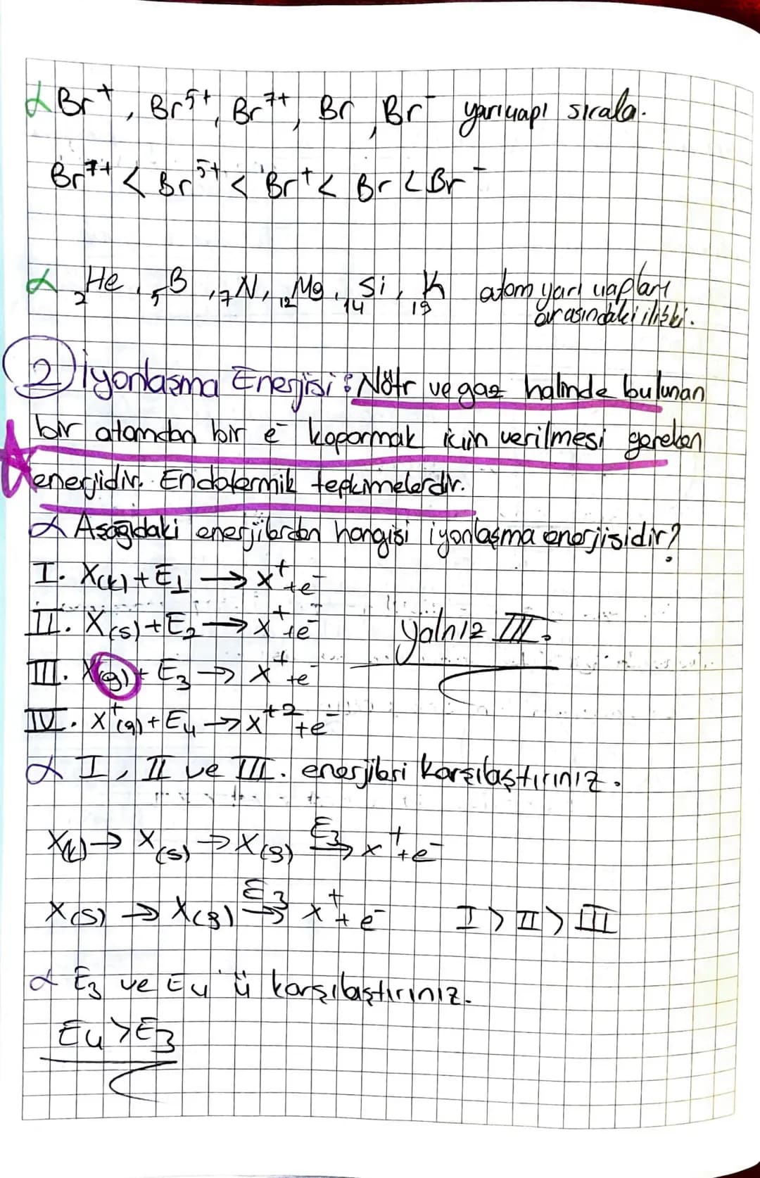 Periyodik Özellikler
Yaruap
uzaklığıdır. Pesiyodik cetuakle yukarıdan aşağıya doğru
atan yoricuapı artor.
Atomun uekirdeğinin en uzaktaki é