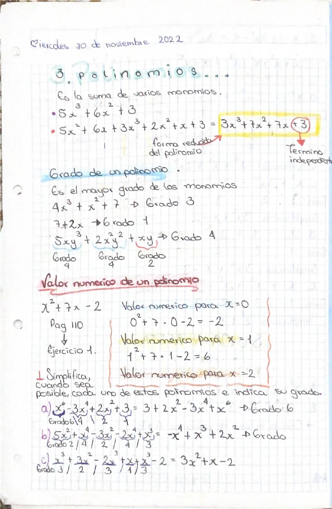 Operaciones con moromios
Suma = los que son semejantes es decir los que
tienen la misma parte literal
7x² + 5x² = 12x²
8x + 5 + 2x = 10x +