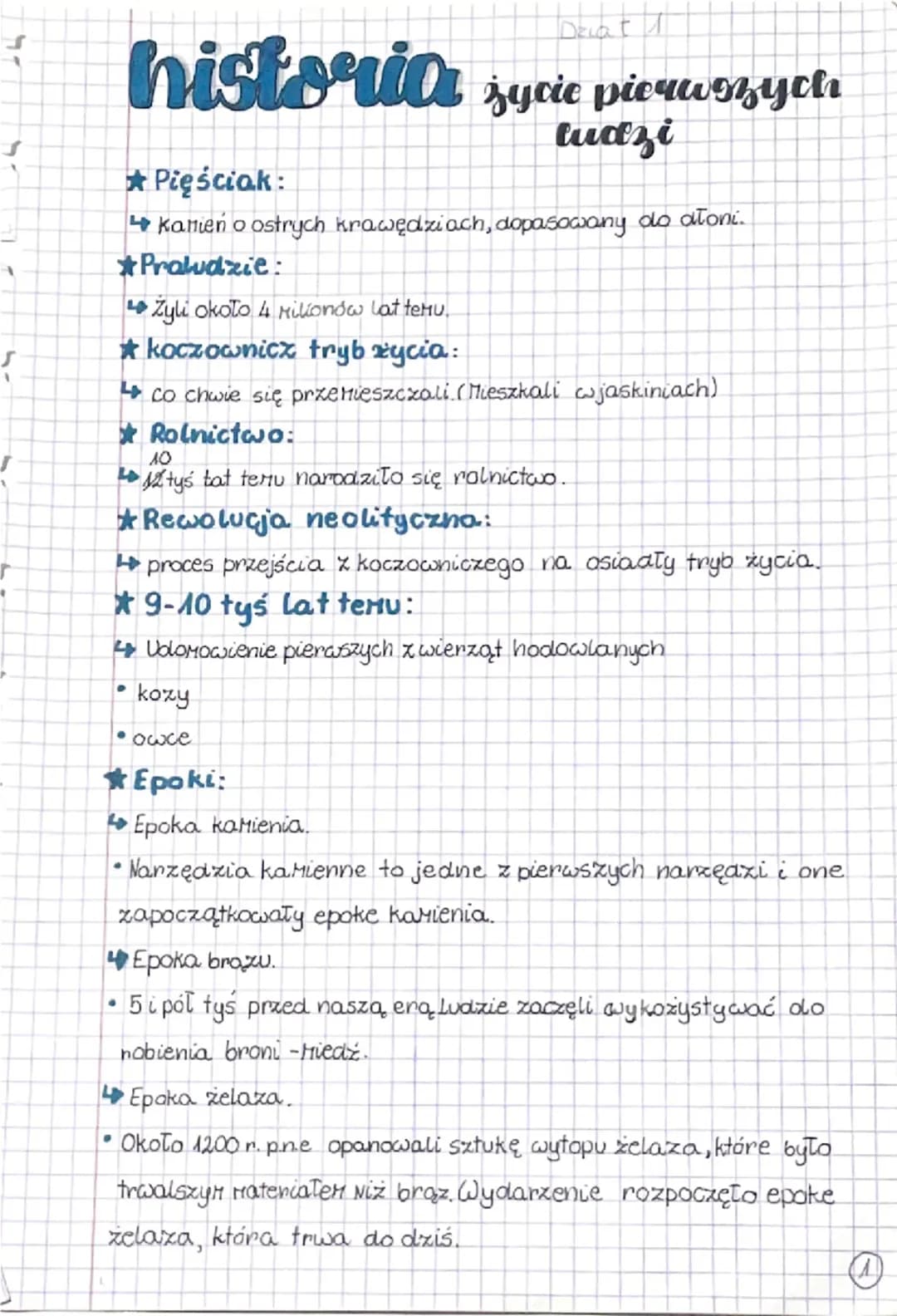 }
Decat
historia życie pierwszych
tudzi
★Pięściak:
↳ kamień o ostrych krawędziach, dopasowany do dłoni.
★Praludzie:
↳ Zyli około 4 milionów