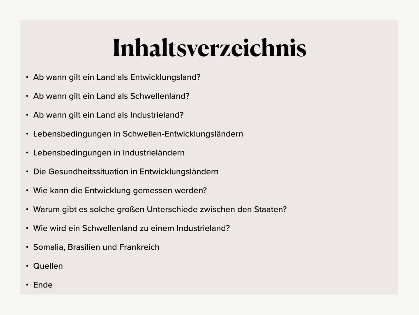 # Entwicklungsländer-
# Schwellenländer-
# Industrieländer # Inhaltsverzeichnis
* Ab wann gilt ein Land als Entwicklungsland?
* Ab wann