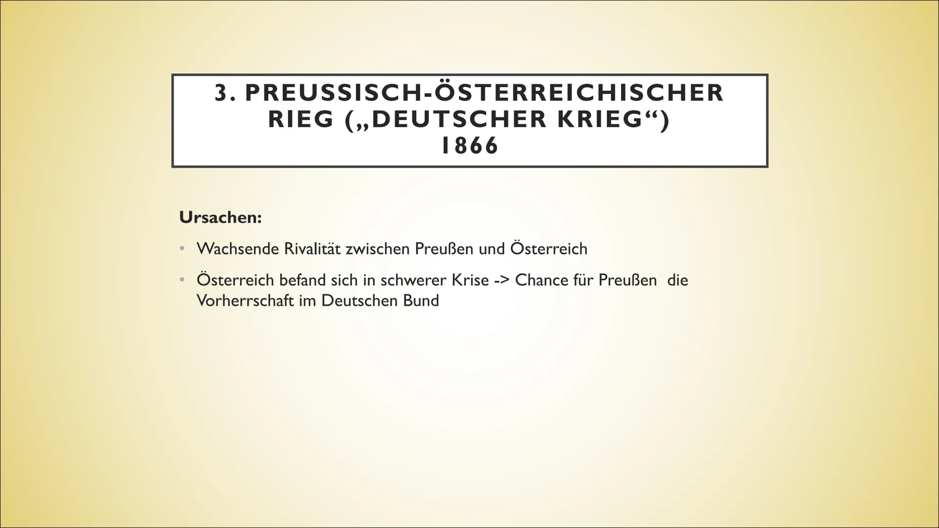 # DIE EINIGUNGSKRIEGE
DEUTSCHLANDS UNTER OTTO VON
BISMARCK # GLIEDERUNG
* 1. Ausgangslage
* 2. Deutsch-Dänischer Krieg
* 3. Preußis