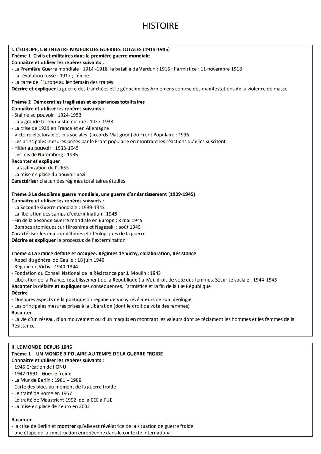# FICHES DE REVISIONS BREVET
UN SIÈCLE DE TRANSFORMATIONS (1910-2010)
1910 Début du fordisme
1928 Fleming découvre les antibiotiques
AUG