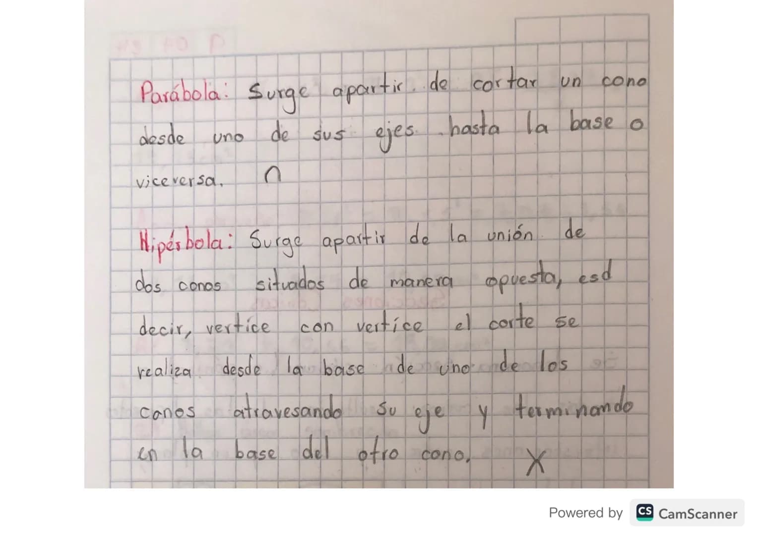 # Secciones Cónicas
Se denomina sección cónica (o cónica) a
todas las curvas resultantes de las diferentes
Intersecciones entre un cono y u