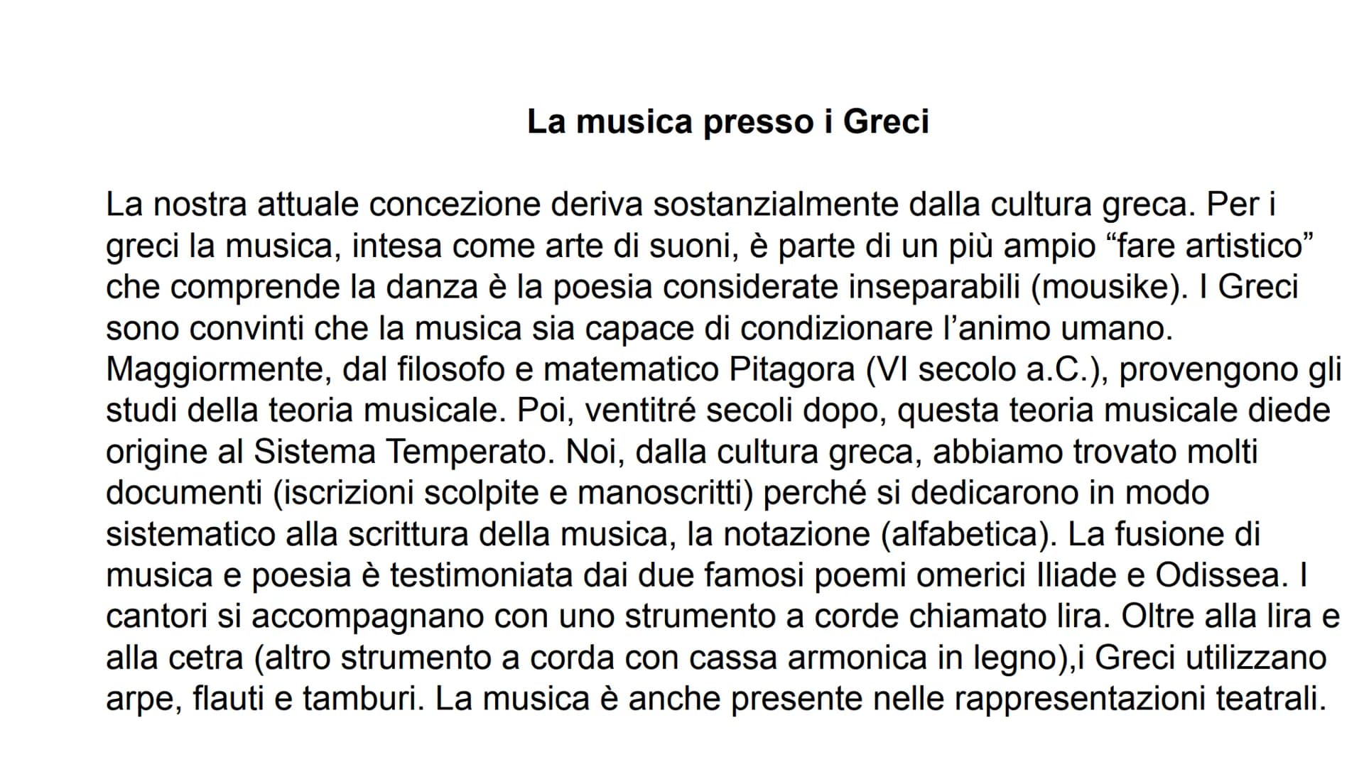 # La musica nell’ antichità # Prima della musica
Prima non c'erano i dischi, YouTube, la batteria ... però, la musica fu comunque
inventata