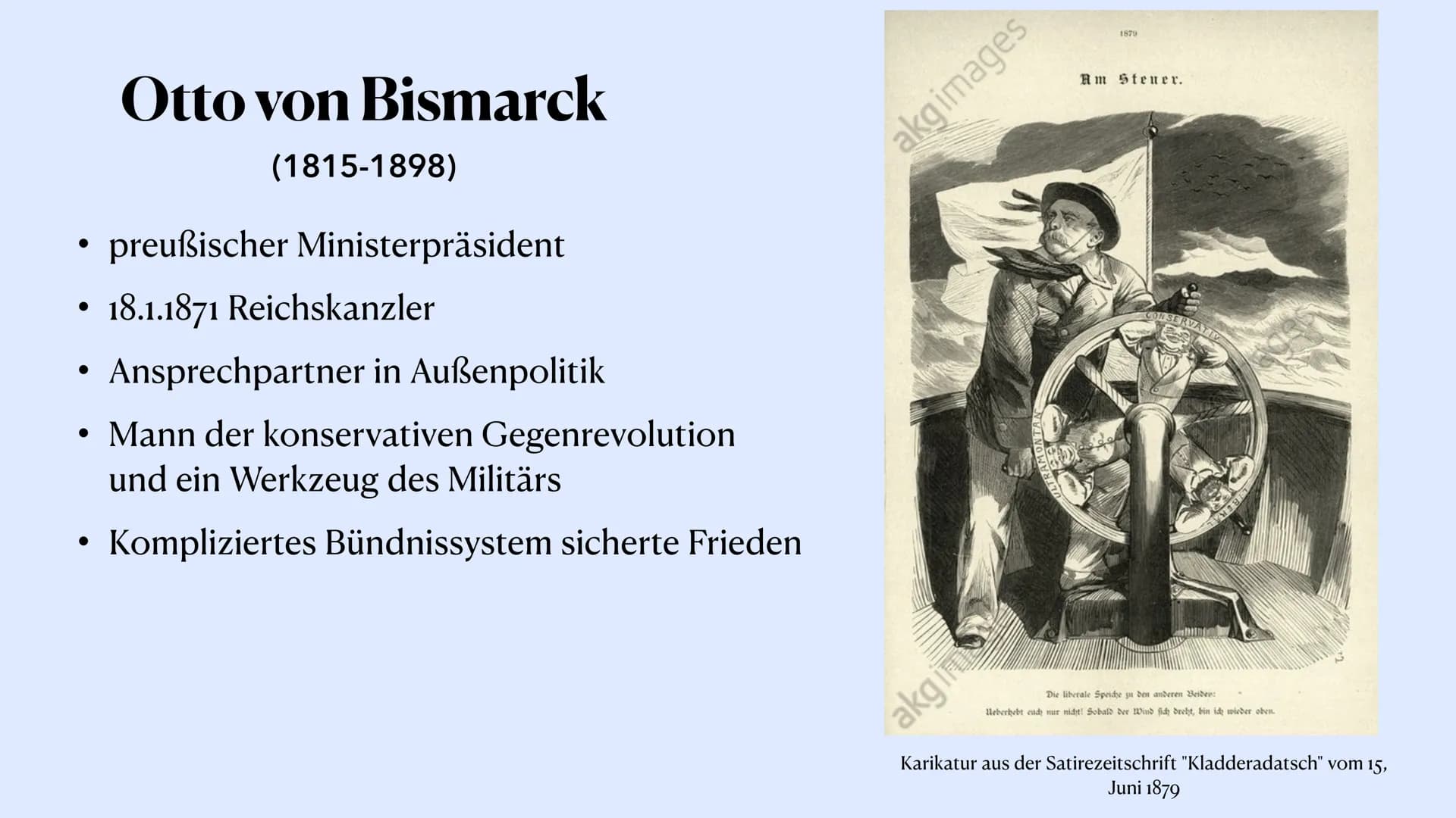 # Bismarcks Bündnissystem
Otto von Bismarck
Malena Trapp, 5.1.22 # Themen
• Ausgangslage
• Außenpolitik Bismarcks
• Rolle des neuen Deu