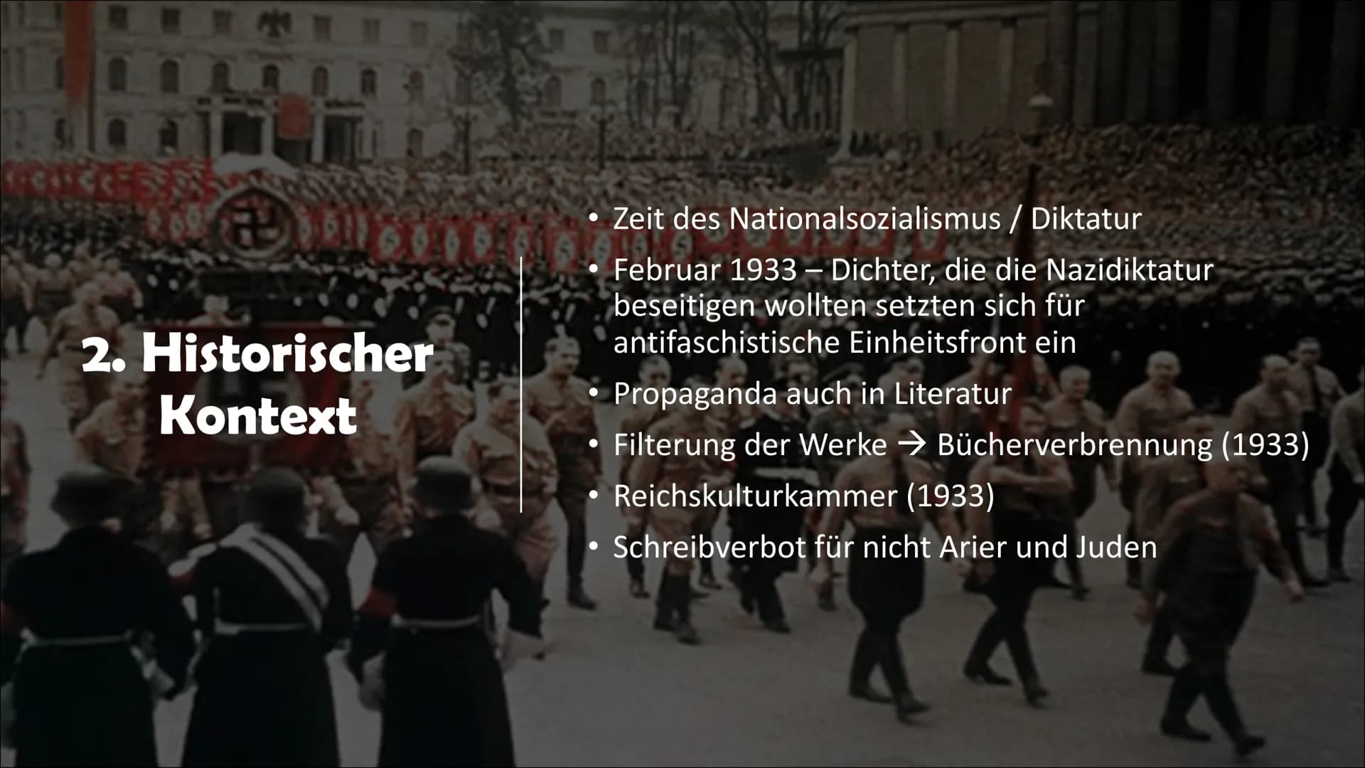 Literatur der „Innere Emigration“
, 10.02.23 # Gliederung
1. Innere Emigration
1.1 Begriffserklärung
1.2 Definition
2. Historischer Kontex