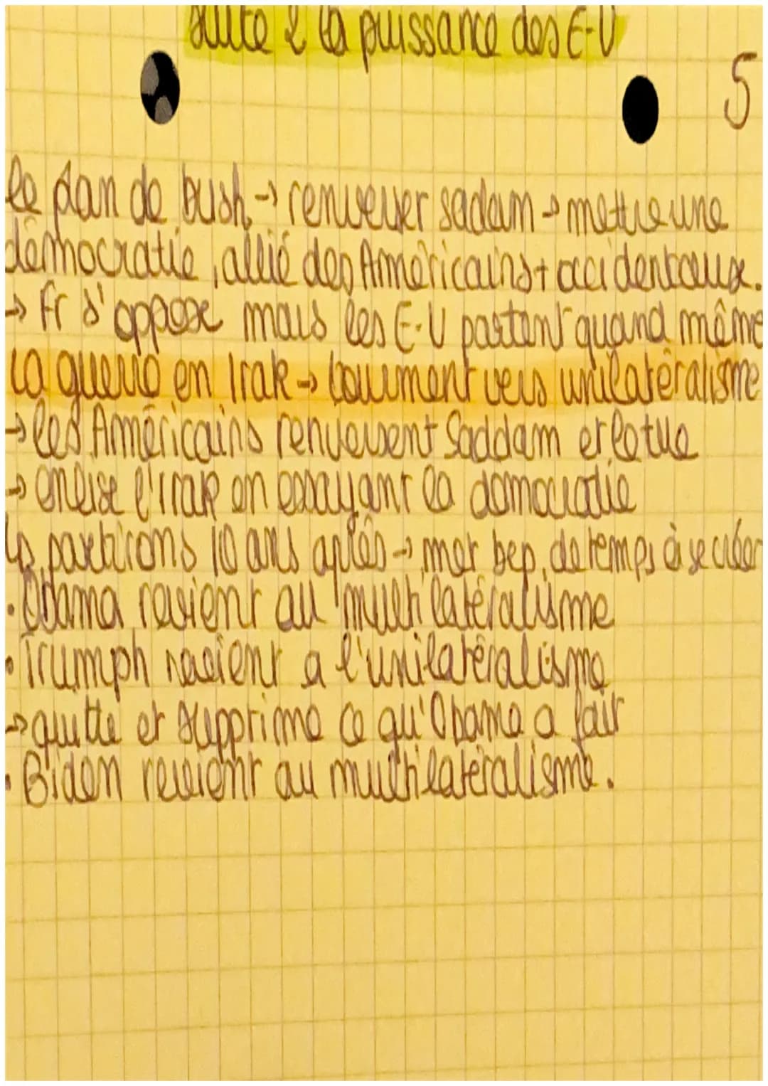 # la Puissance des Etats-Unis 5
E-U puissanco exceptionello tous les domaines
$
\rightarrow$
hyper-puissance, huanco cau Chivet Europe sor