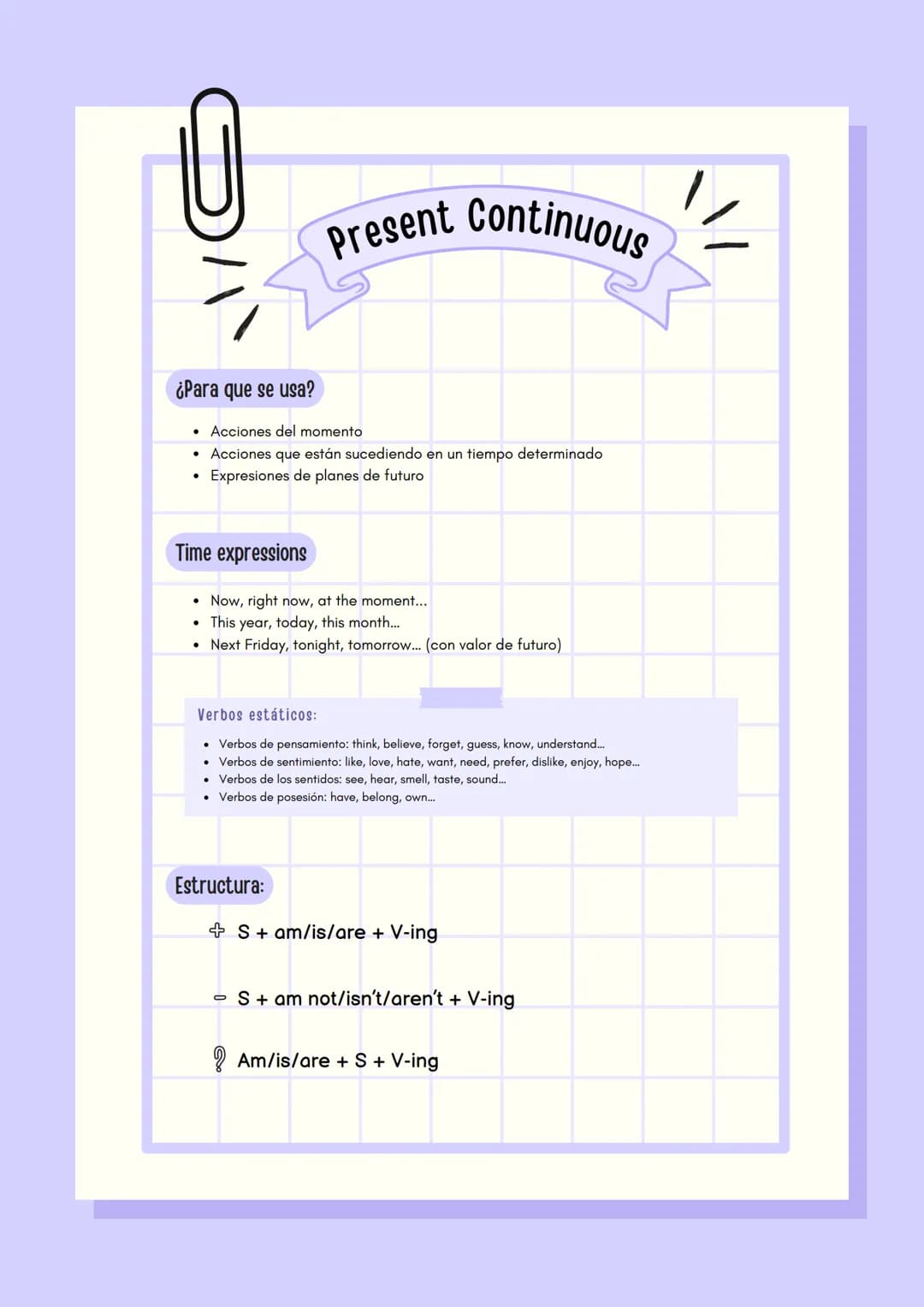 ## THE VERBAL TENSES ÍNDICE
PRESENTE
04 Present Simple
05 Present Continuous
06 Present Perfect Simple
07 Present Perfect Continuous
PASADO