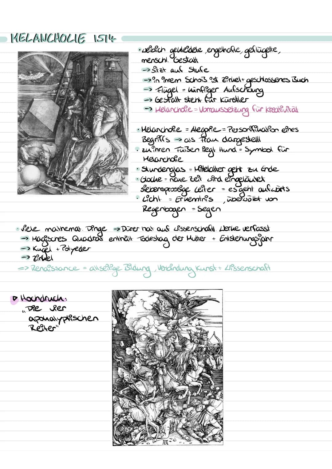 # чепайялише 1400-1600
↳ franz = Widergeburt der Antike
## KALEREI GRAFIK
* Motive: vermehrt Portraits, Landschaften, Innenräume, chrit