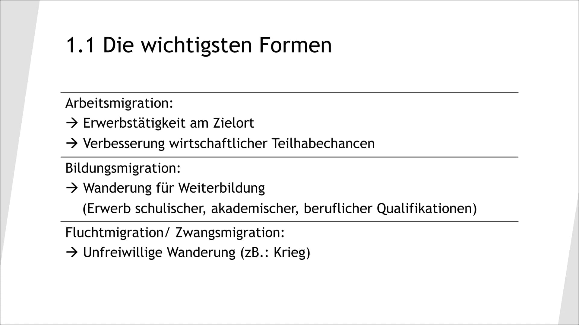 # Migration und
# Integration # Gliederung
1. Was ist Migration
1.1 Die wichtigsten Formen
1.2 Organisation Frontex
1.3 Ansichten anderer L