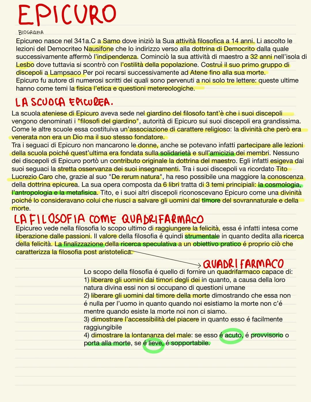 # EPICURO
BIOGRAFIA
Epicureo nasce nel 341a.C a Samo dove iniziò la Sua attività filosofica a 14 anni. Li ascolto le
lezioni del Democriteo