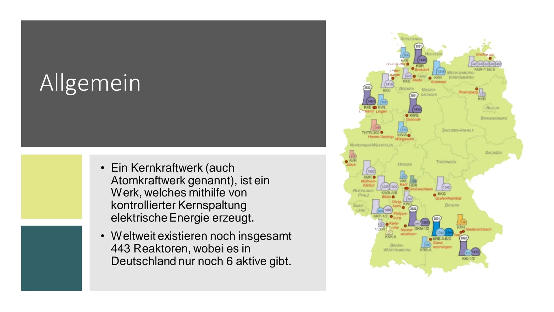 Atomenergie
Von Mia und Veronika Inhaltsverzeichnis
-Allgemein
-Was ist Kernenergie?
-Geschichte der Kernenergie
-Aufbau und Funktionsweis