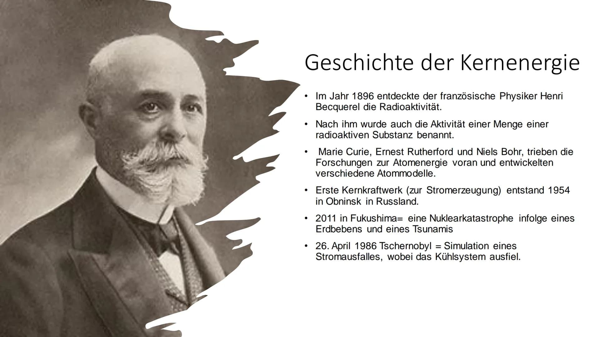 Atomenergie
Von Mia und Veronika Inhaltsverzeichnis
-Allgemein
-Was ist Kernenergie?
-Geschichte der Kernenergie
-Aufbau und Funktionsweis