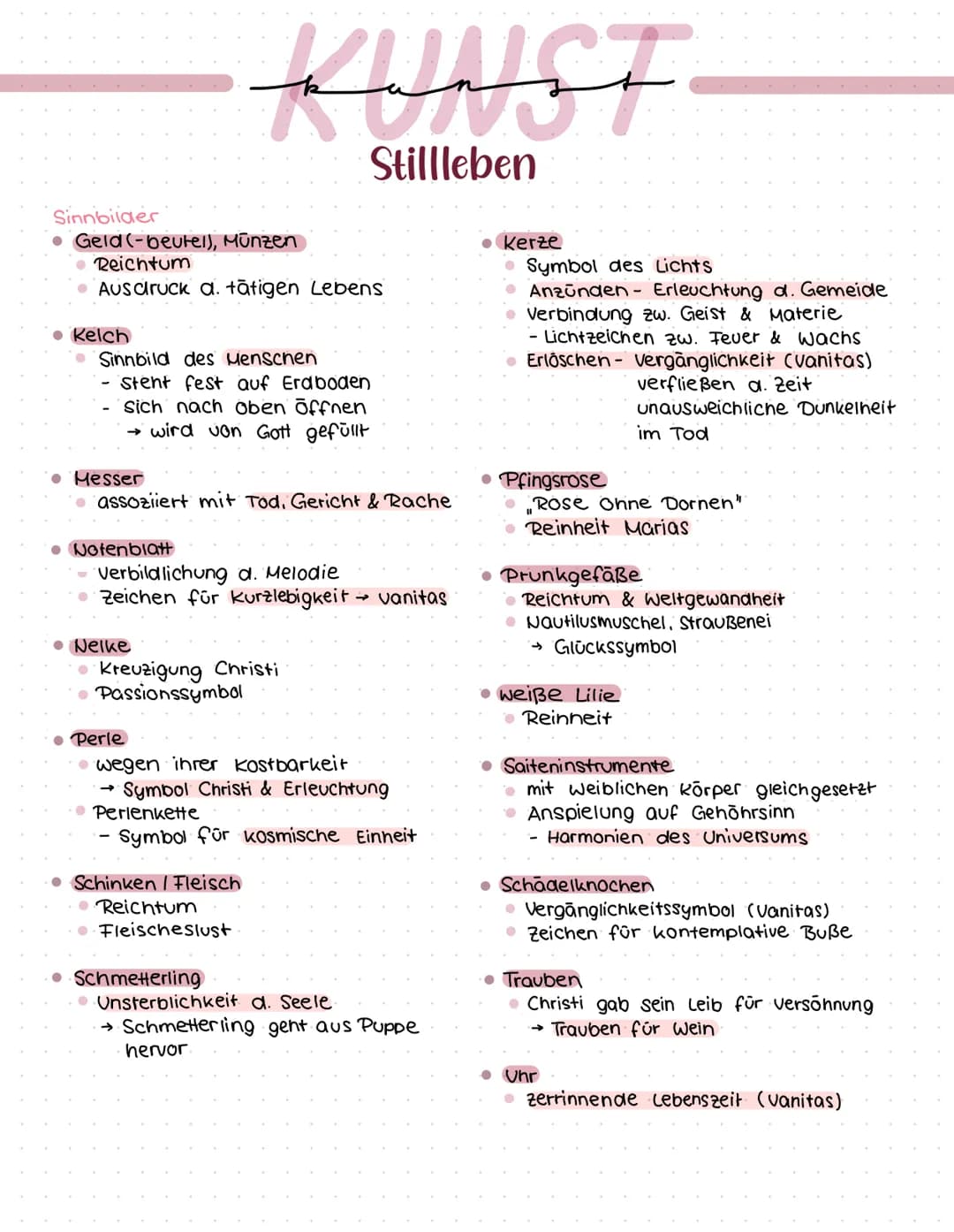 # KUNST
Stillleben
Welche Funktionen hat Kunst?
* aesthetische Funktion
religiós / symbolisch
* politisch / militārisch
re