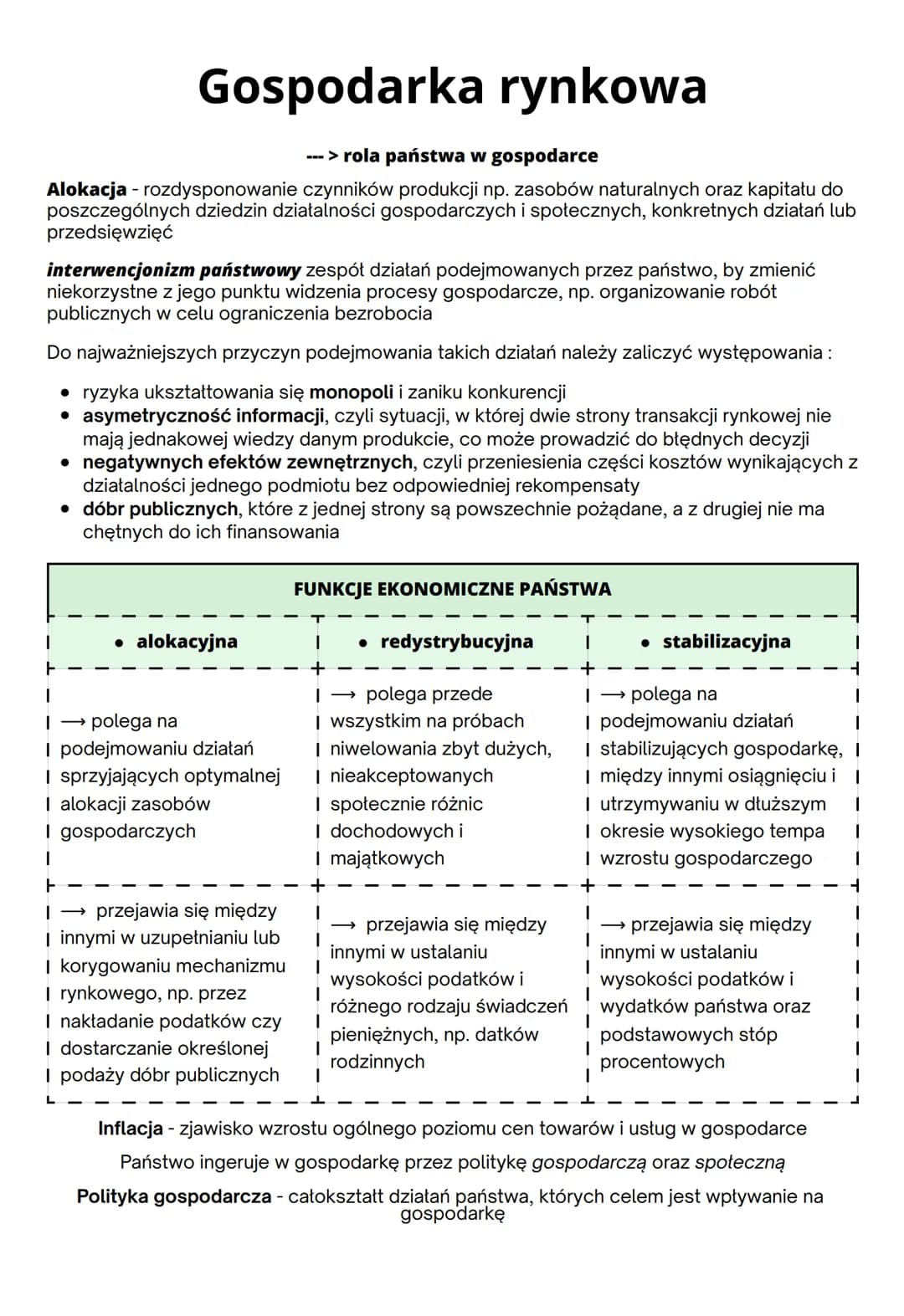 # Gospodarka rynkowa
---> rola państwa w gospodarce
Alokacja - rozdysponowanie czynników produkcji np. zasobów naturalnych oraz kapitału d