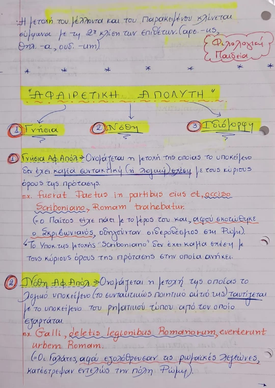 # "Η Χρήση της μετοχής"
Μάθημα 21ο
Φιλολογική
Παιδεία
1. Αναφορική → Ουσιαστικοποιημένη → Υποκείμενο
→ Αντικείμενο
→ Επιθετικοποιημένη → Επί
